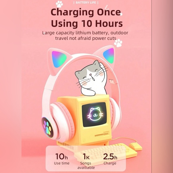 New Cat Ear Wireless Headphones - Picture 7 of 11